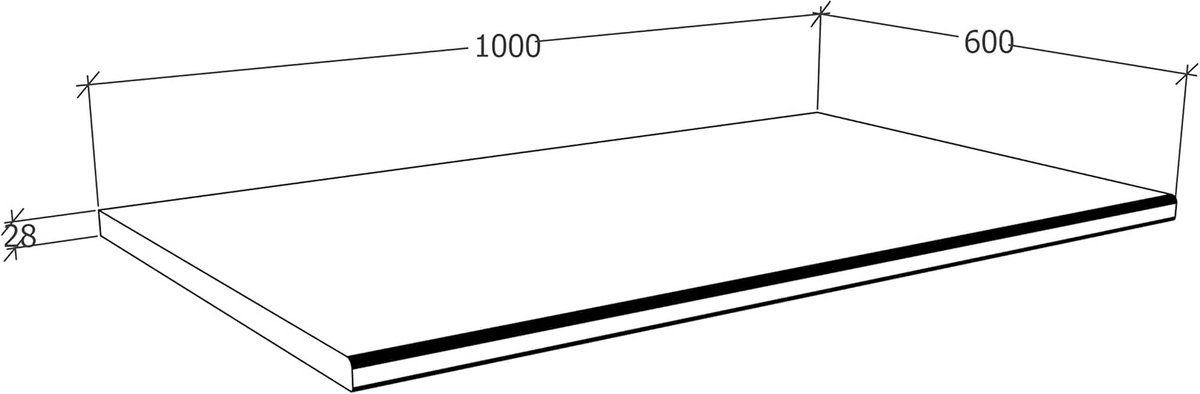 Werkblad Keukenmeubel 100 cm Breed Wit Onderhoudsvriendelijk
