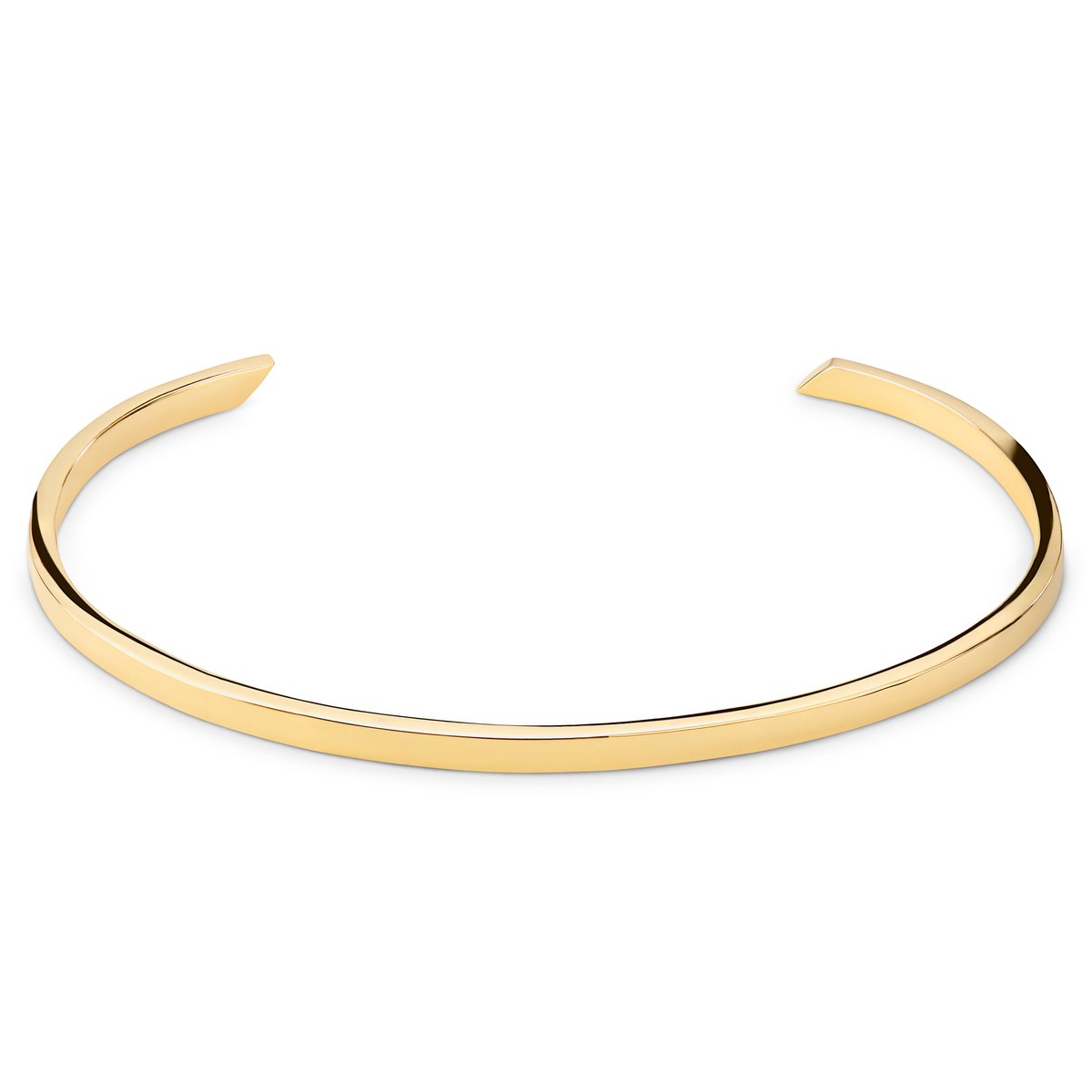 3 mm Gepolijste verstelbare manchetarmband van verguld 925 sterling zilver