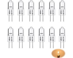 12-pack G4 Halogeenlampjes 20W 12V – Dimbaar Warmwit 2700K met 2 Pinnen voor Spots en Verlichting