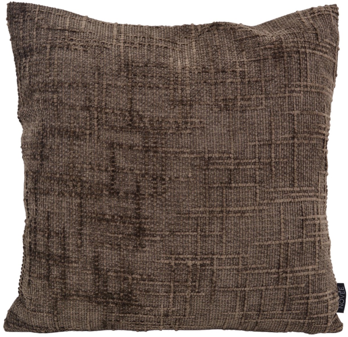 NOVÉE Chenille Stripe Bruin Kussenhoes | 45 x 45 cm | Polyester