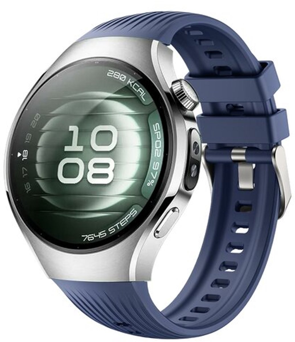 By Qubix - Siliconen bandje 'True Fit' - Donkerblauw - geschikt voor Huawei Watch 5 - 42mm
