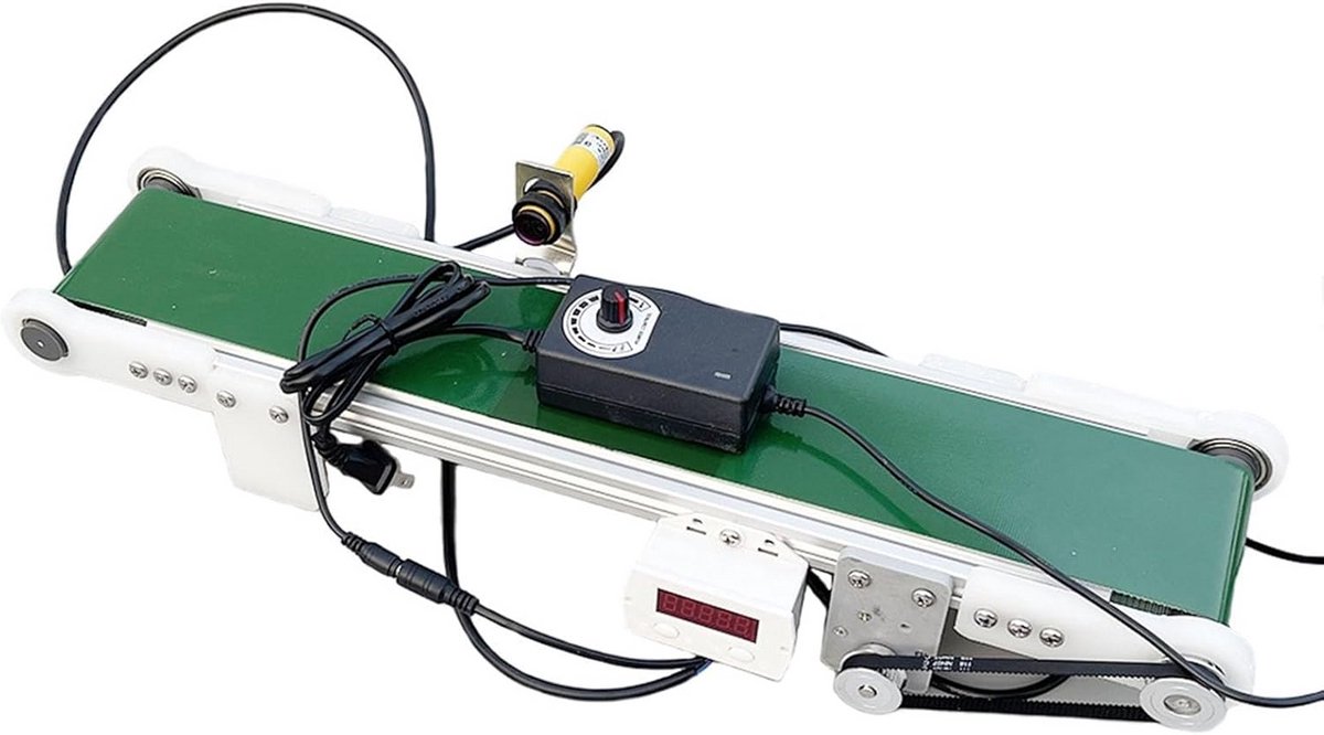 Compacte Desktop Transportband met Automatische Tellers en Instelbare Snelheid