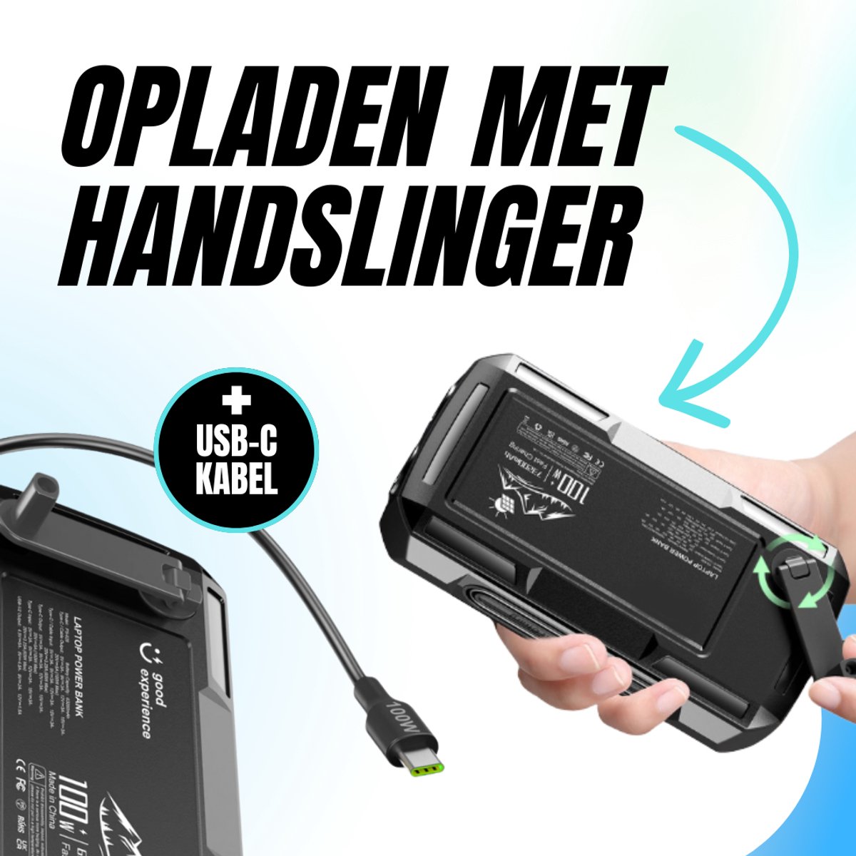 Powerbank Solar 63200mAh Powerbank met 100W Snellader - afbeelding 2