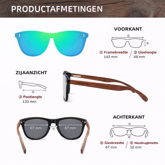 KingSeven - Green Oculos Bamboo UV400 en Polarisatie Filter