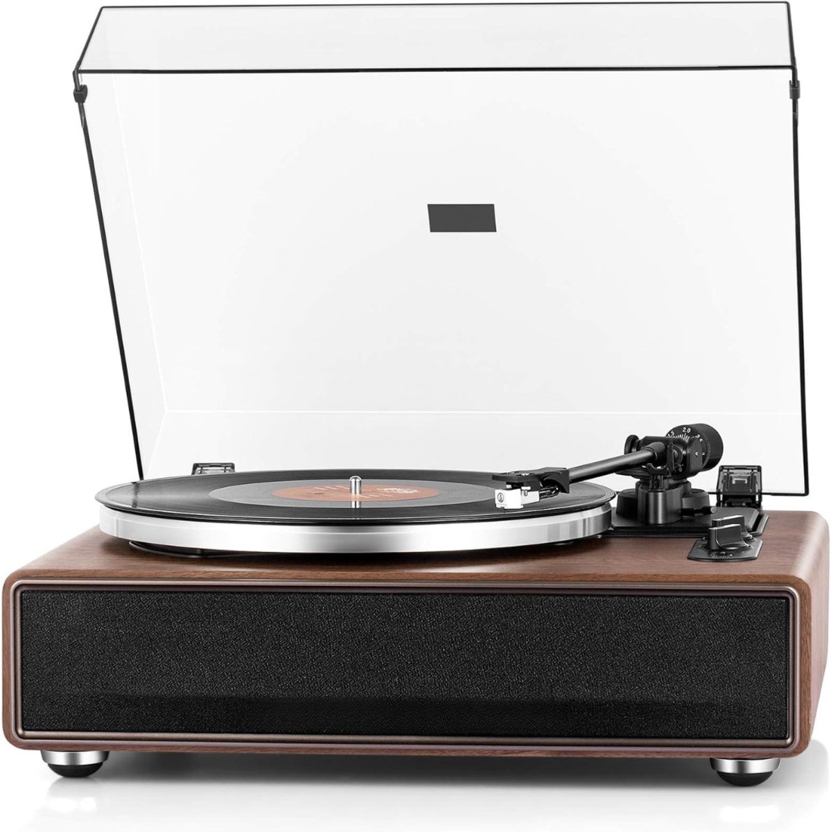 SCH® Platenspeler met Speakers - Platenspeler - Bruin - 44cm x 37cm x 20cm