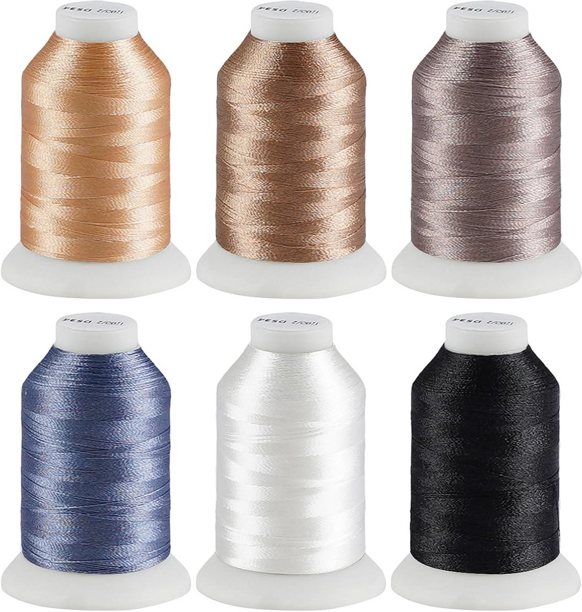 Set Borduurgaren Polyester voor Naaimachine - 6 Kleuren met 500m Draad