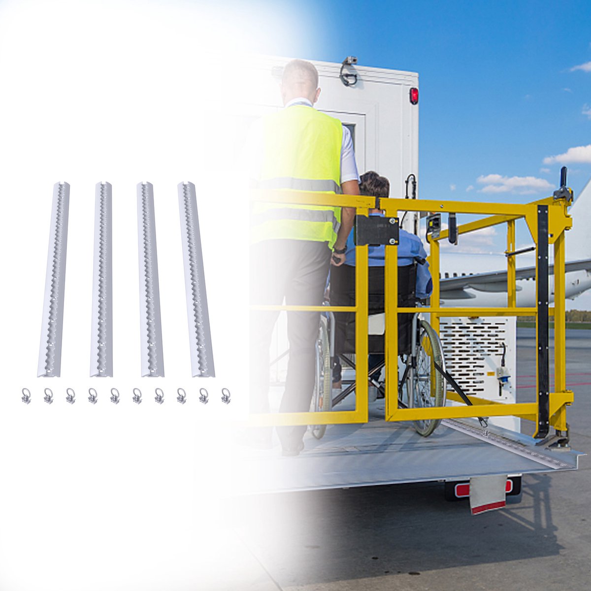 Aufun Set van 4 Aluminium Sjorrails-Zilver-1m Halfronde Aluminium Sjorogen- Vrachtwagens、Bestelwagens en Campers