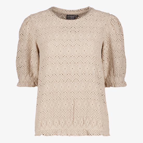 TwoDay kanten dames top beige - Maat 3XL