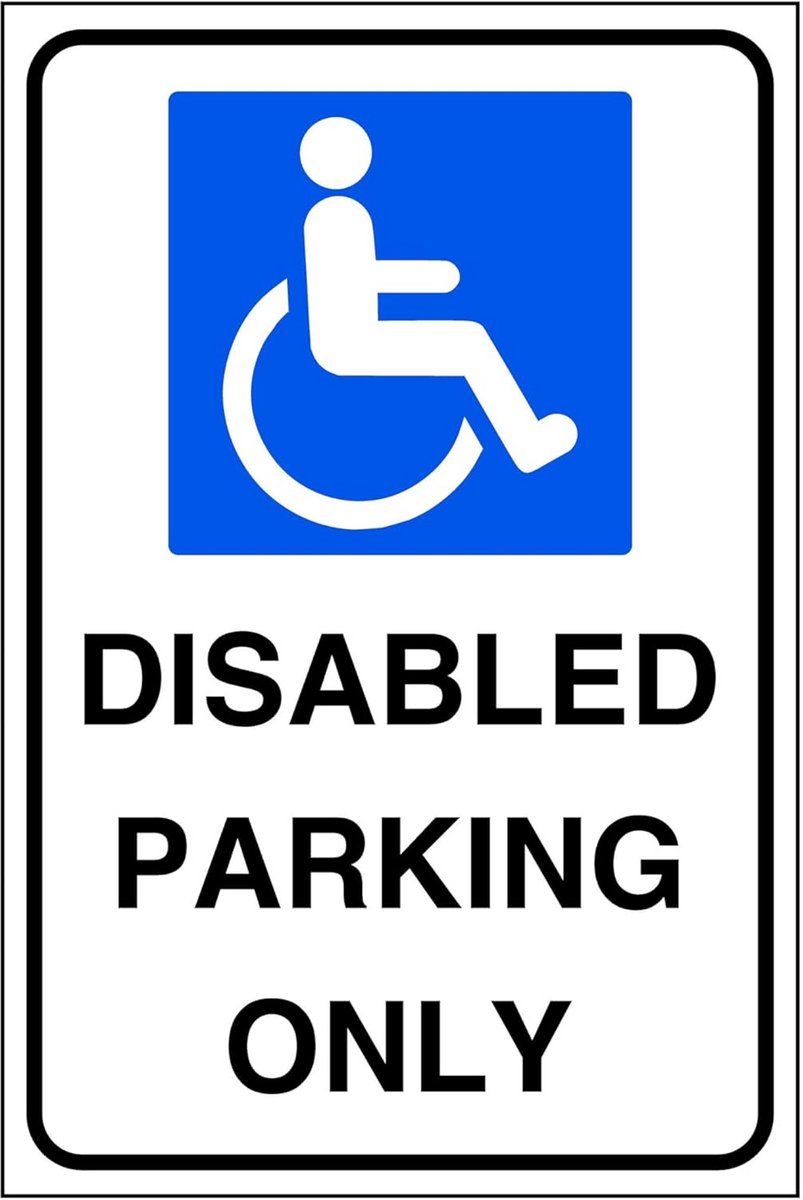 Parkeerbord Alleen Gehandicapten - Robuust Aluminium Dibond - Binnen & Buiten Gebruik - 60x40 cm