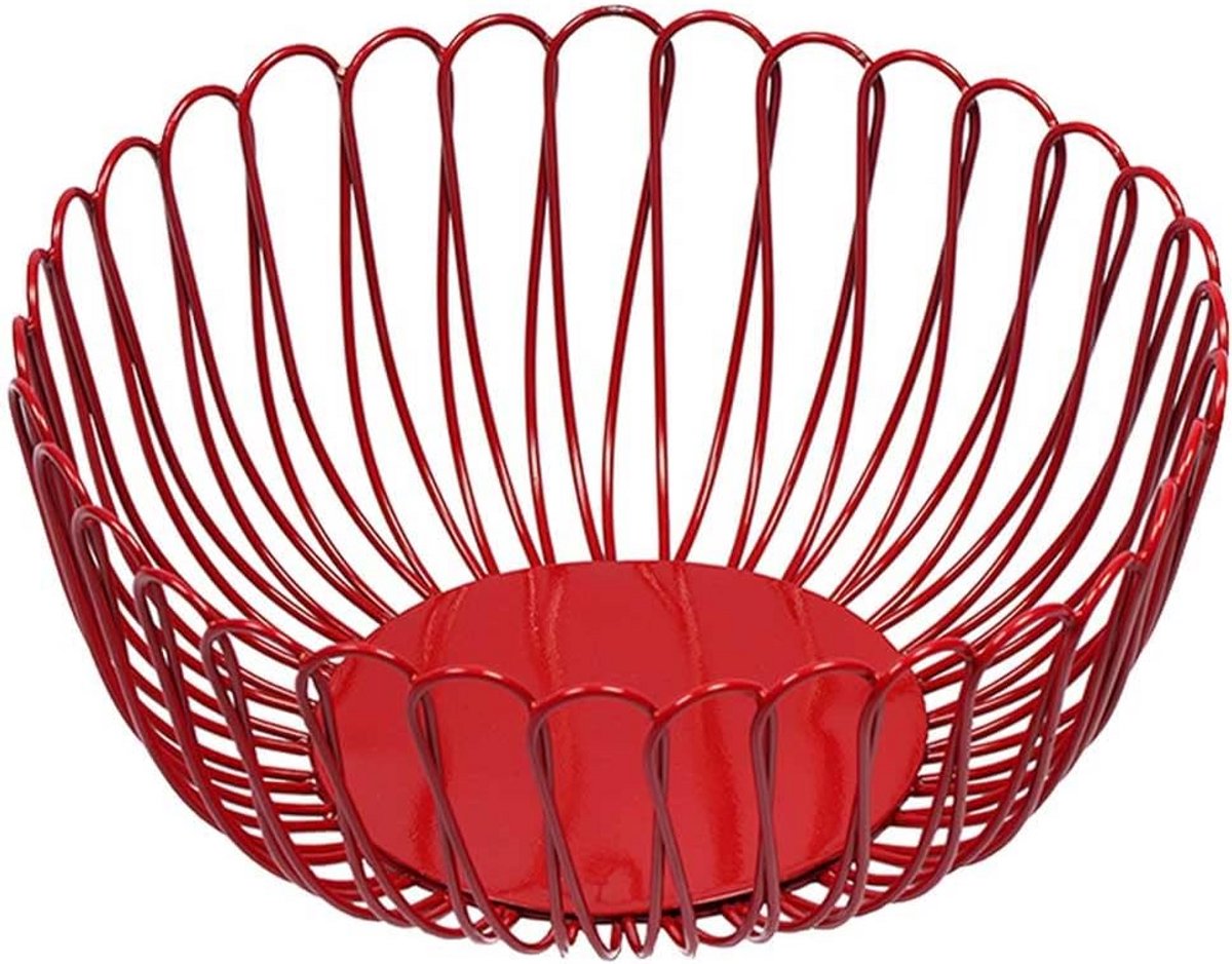 Metalen Draadfruitschaal Rood Scandinavisch Design 30 cm