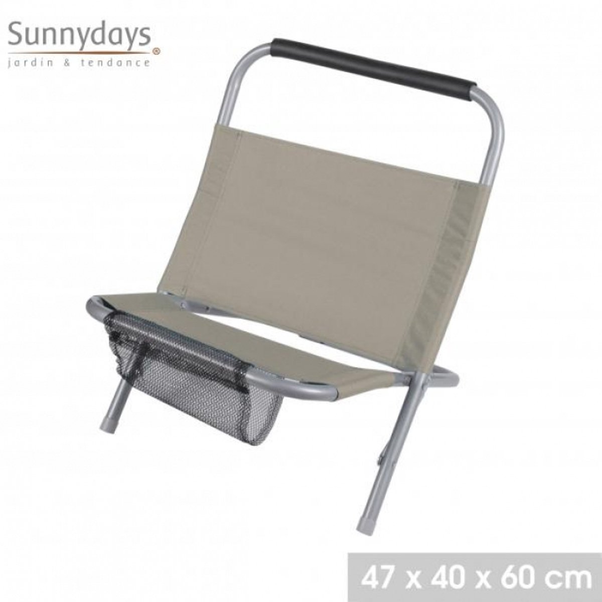 “LE DELANO” Rugsteun voor op het strand Taupe 48×40×H60 cm