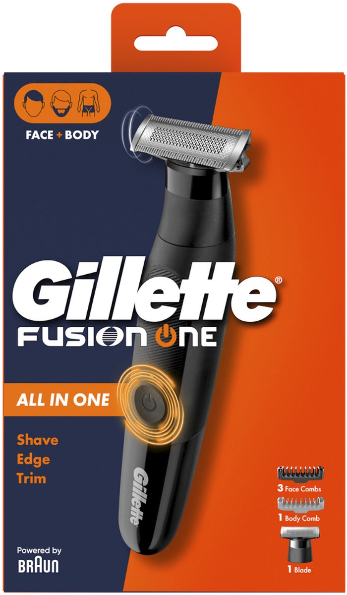 Gillette Fusion One - Trimmer with One Blade - Hybrid Baardtrimmer en Scheerapparaat - Voor Gezicht en Lichaam thumbnail 3