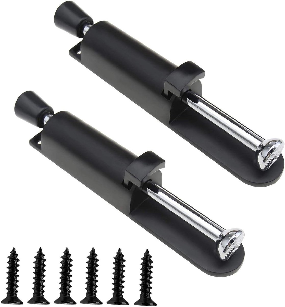 Allecto- Deurstopper - Veermechanisme - Zwart - Verstelbaar - Heavy Duty - 2 stuks - Kick Down - Deurstop - Geschikt voor alle vloertypes - Sterk - Eenvoudig te installeren.