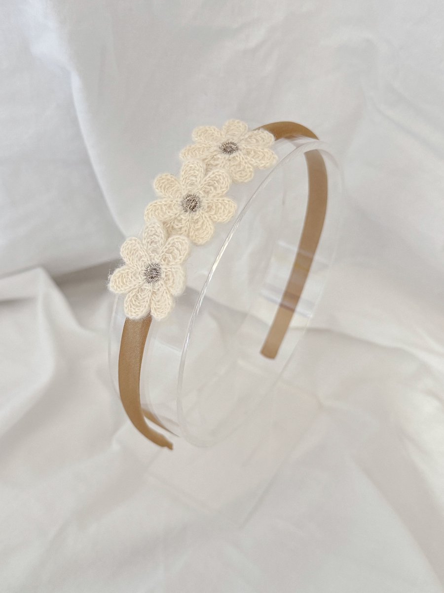 Diadeem Faye - Crème - Haarbandje met Bloemen - Haarbanden voor Meisjes - Haaraccessoires voor Kinderen