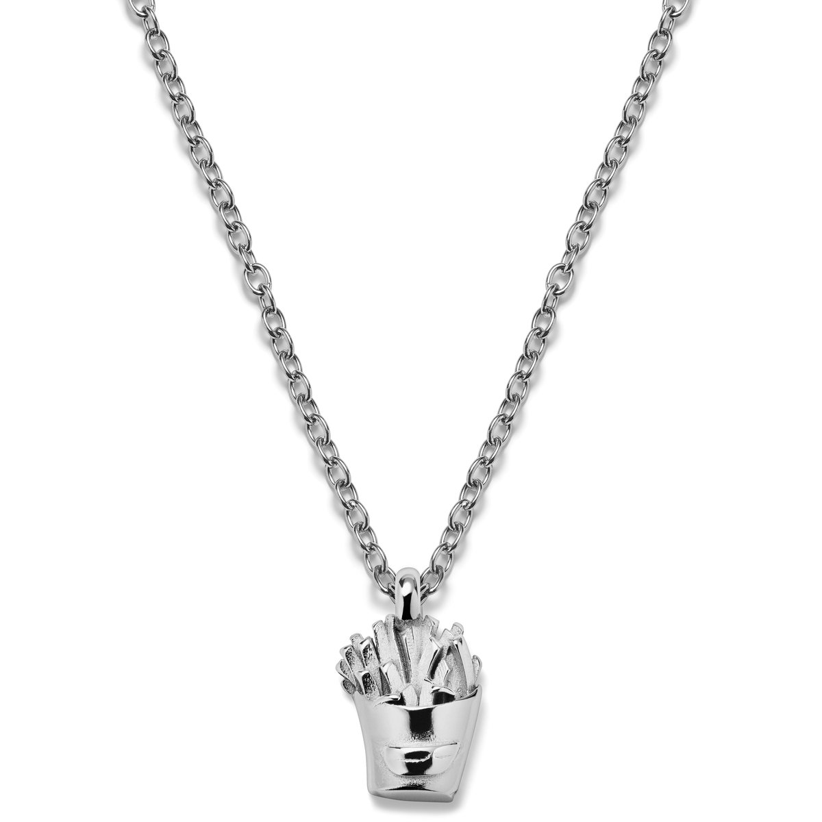 Jaygee | Zilverkleurige Roestvrijstalen Patat/Friet Ketting