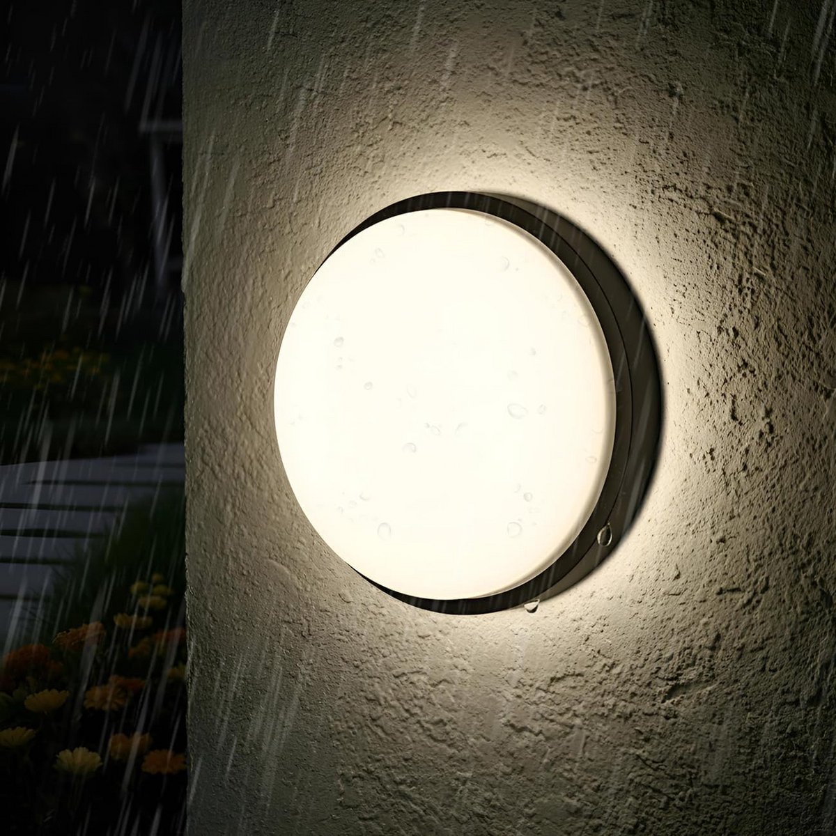 Waterdichte Ronde LED Wandlamp Zwart IP54 Geschikt voor Buiten en Badkamer