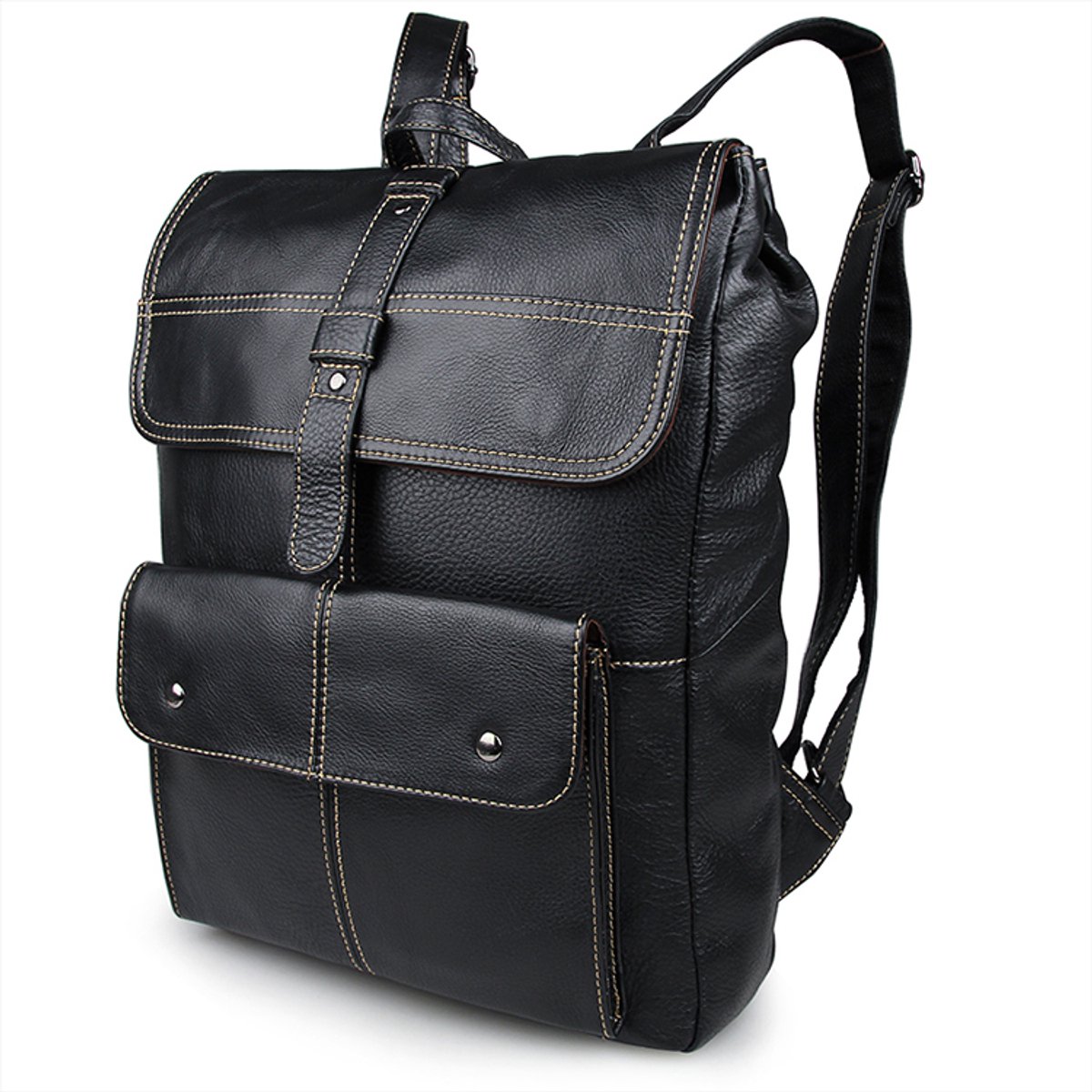 Go-To Zwarte Leren Backpack