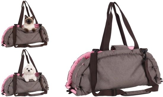 Sac de transport pour chien Flamingo Xenos – sac de transport pour chien et sac de transport pour chien – sac de voyage pour chat – taupe – 62 x 26 x 28 cm – couverture 2 en 1