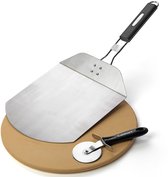Cuisinart Pizza set - Met Pizzaschep, Pizzasteen en Pizzasnijder - van Roestvrij staal - 3 stuks