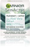 Garnier SkinActive Botanische Dagcrème doosje met Aloë Vera. Hydrateert, verfrist, 96% natuurlijke oorsprong.