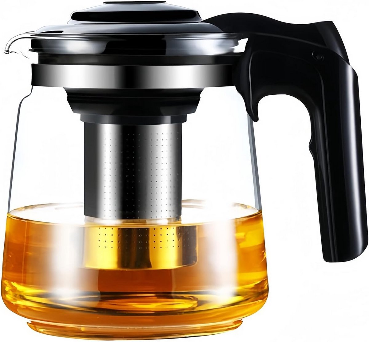 Hittebestendige Glazen Theepot met Zeef, 1,5 Liter Capaciteit