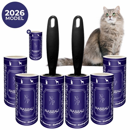 Nassauproducts - Kledingroller - 600 kleefvellen - kleefroller - kattenhaar verwijderaar - pluizenroller - kledingroller kleefroller - kledingborstel