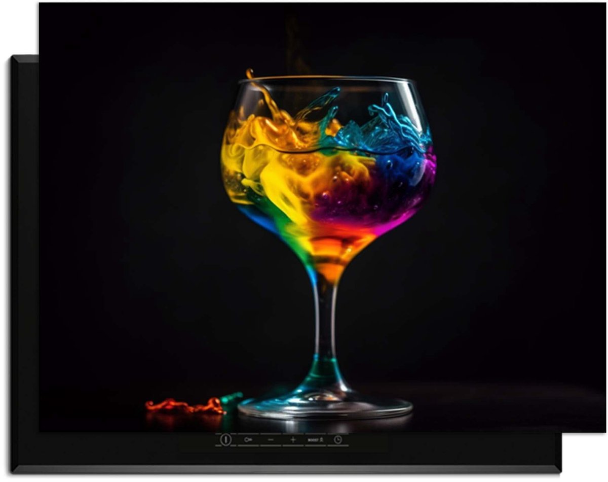 KitchenArt - Drip & Sip - Inductie Beschermer - 80x52 cm - Kookplaat Beschermer - Luxe Afdekplaat Inductieplaat - Anti-slip & Oprolbaar - Beschermmat Inductiekookplaat