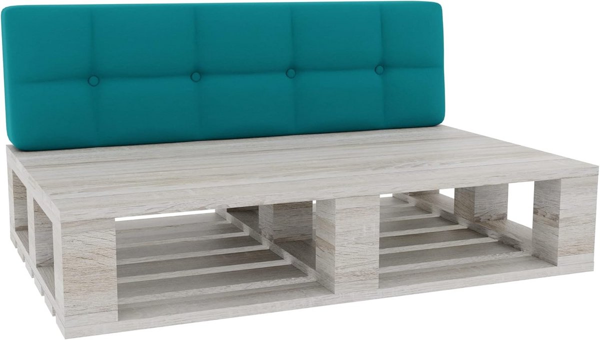 Palletkussen Rugleuning Gevoerd 120x40 cm in Azure Blauw
