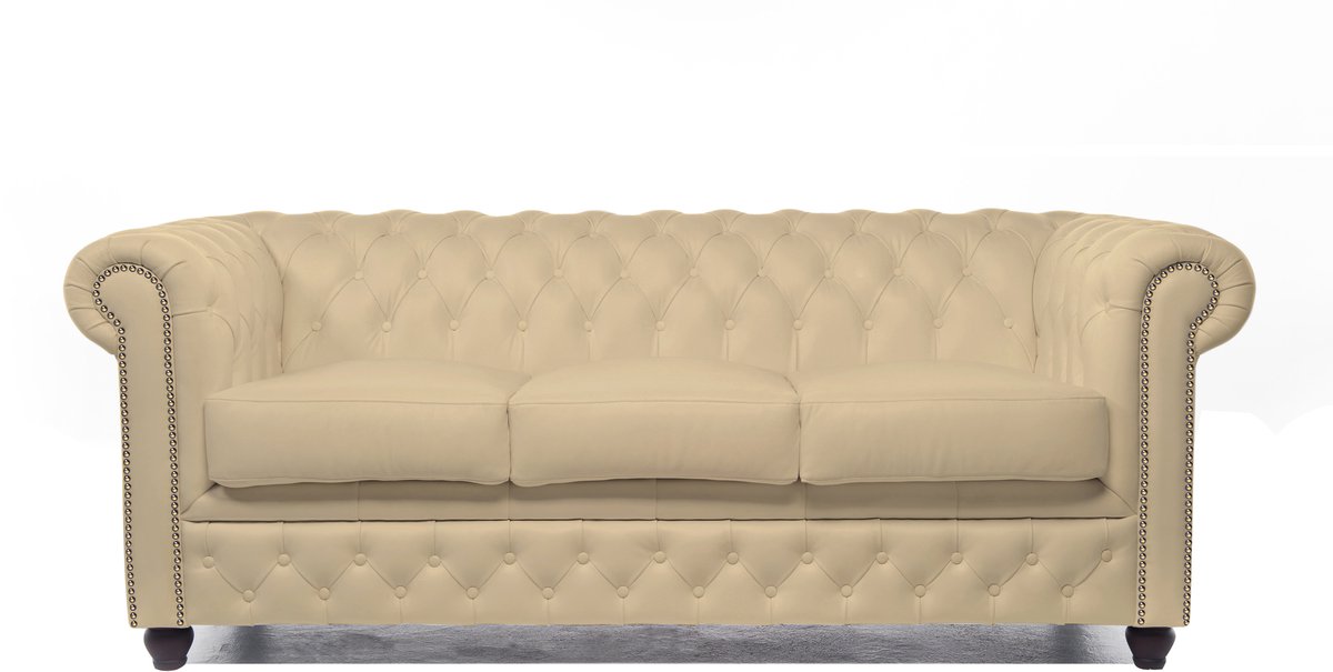 Chesterfield Eco Leather Line - France White 3-zits