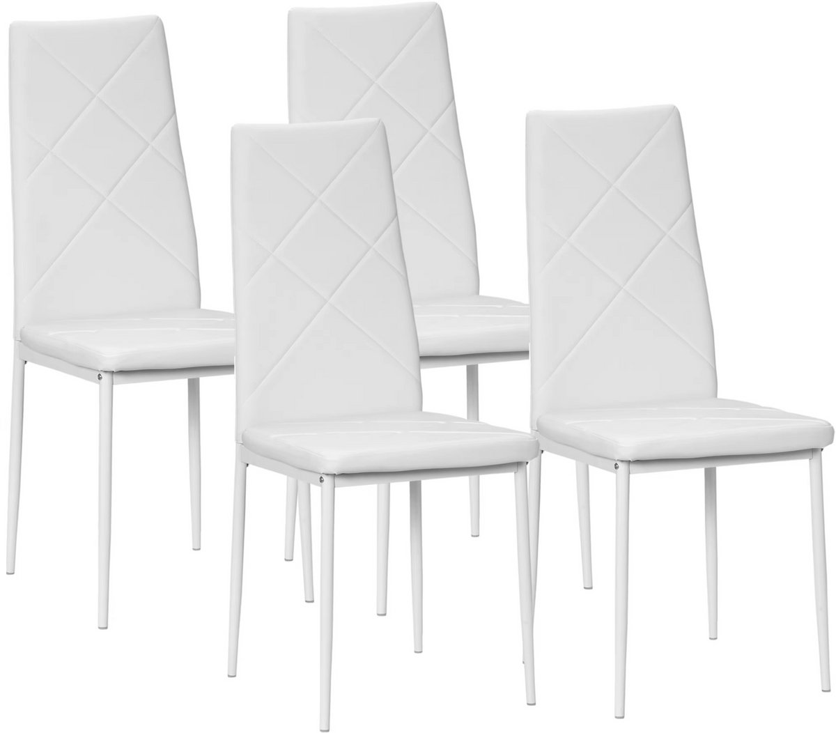 Naiz - Eetkamerstoelen - Set van 4 stuks - Wit - PU lederen - 41 x 50 x 97 cm