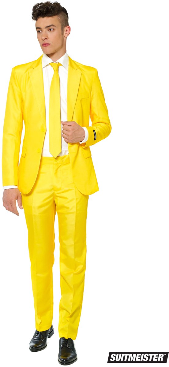 Suitmeister Yellow - Heren Pak - Carnavalskleding - Effen Gekleurd - Geel - Thema Feest - Maat XL