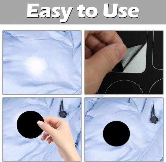 Jacket Reparatiestickers - Kleding Plakkers - Outdoor Reparatie - Zelfklevend Nylon - 24 Stuks - Zwart van Merkloos — afbeelding 4