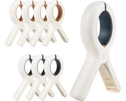 8 stuks clips – Maat S (9,5 x 6,5 cm) – Veelzijdige droogclips – Voor handdoeken, lakens en kleding – Broek- en sokkenclips – Bevestigers met sterke grip – Kunststof ontwerp dat geen afdrukken achterlaat – Windbestendige dekbedclips - Stevig duurzaam