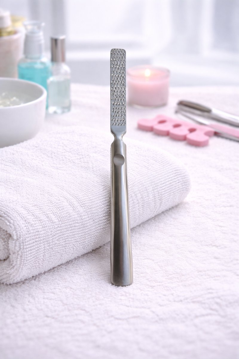 Belux Surgical Instruments / Professionele Pedicure Eeltverwijderaar - Inox Voetvijl / Voetrasp Voor Callus / Eelt en Harde Huid - Dubbelzijdige (Grove en fijne kant) (17 cm)