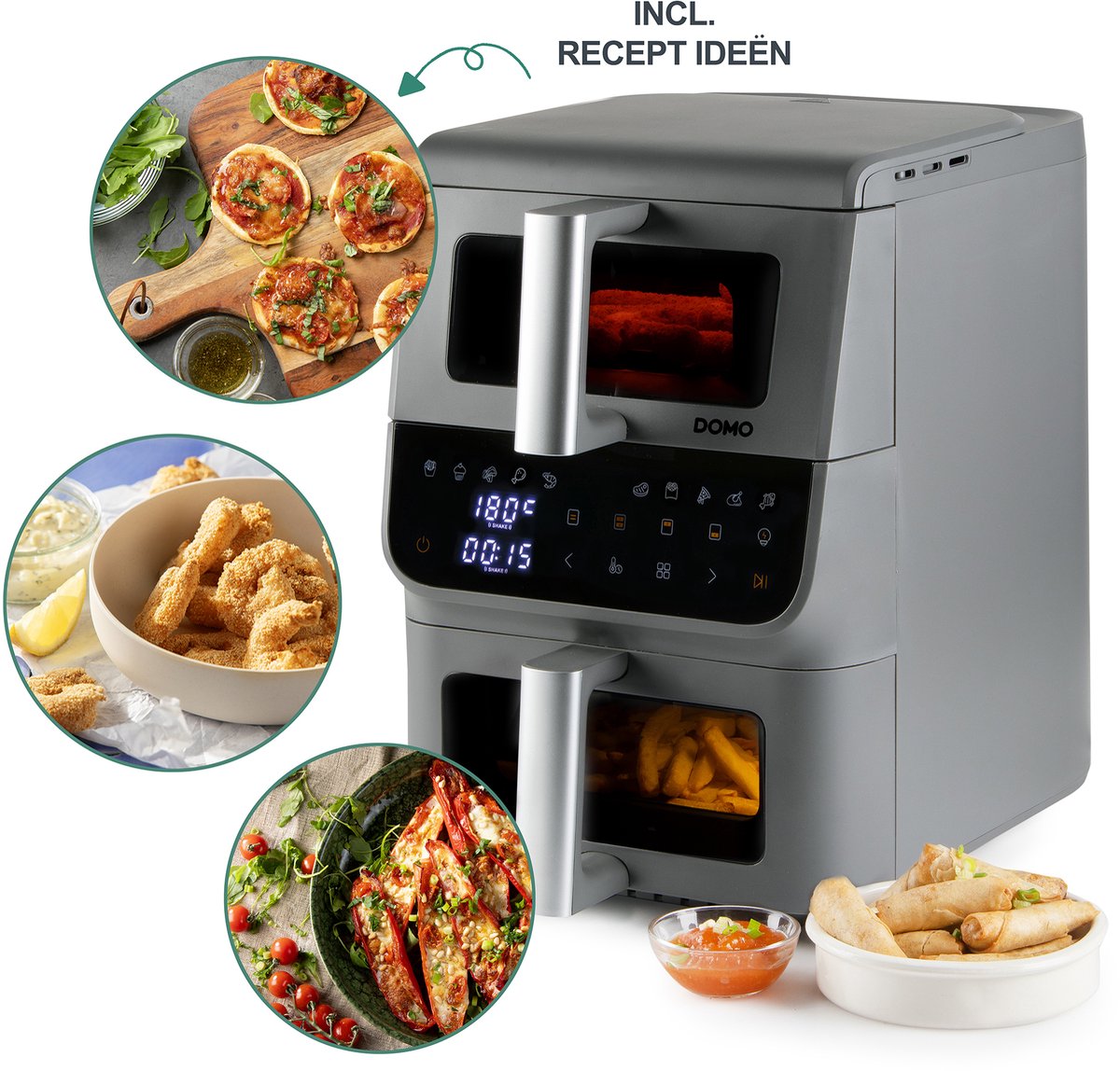 DOMO DO550FR Dubbele Airfryer XX - Heteluchtfriteuse - 3,5 + - afbeelding 3