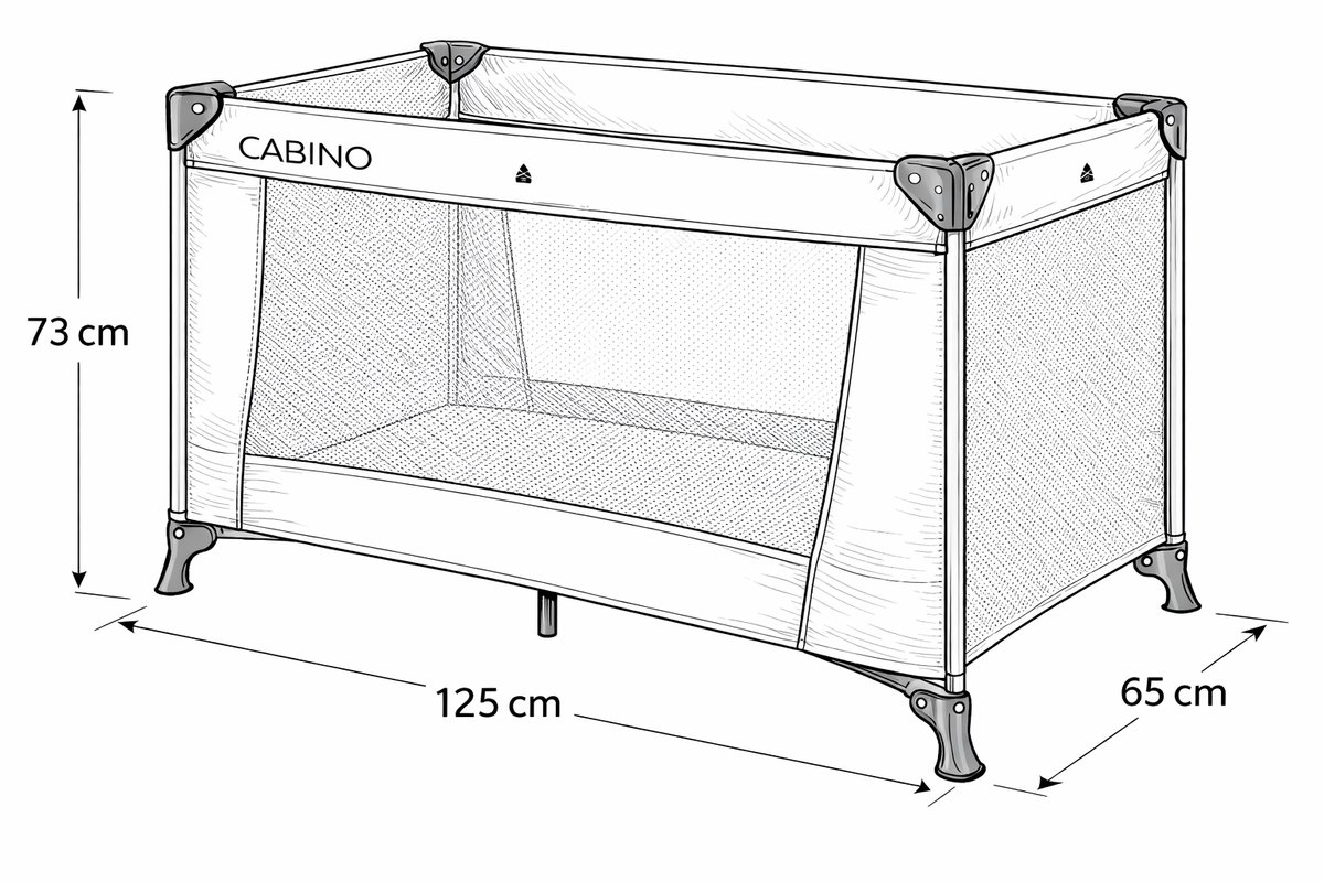 Cabino Campingbedje / Reisbedje Opvouwbaar set Inclusief Transporttas en Matras – 120 x 60 cm - Dune thumbnail 6
