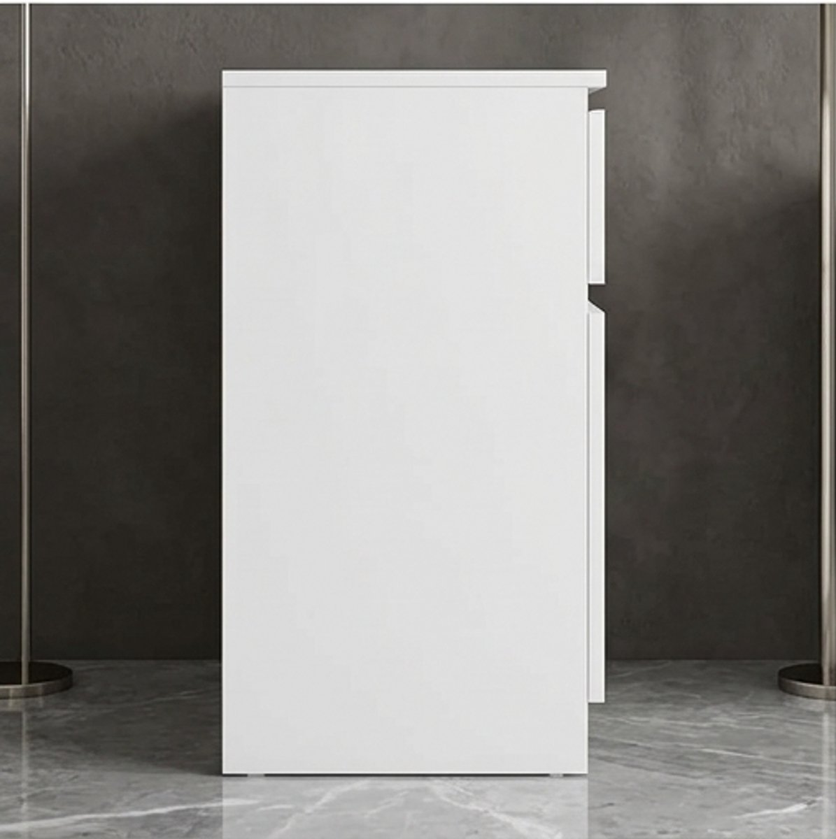 Elegant Opbergdressoir met Lade en Deuren – Multifunctioneel Woonkamer- en Keukenkastje – Houtlook Wit 71 x 35 x 65 cm – Praktische Commode voor Woonkamer, Hal, Keuken of Thuiskantoor Novihome
