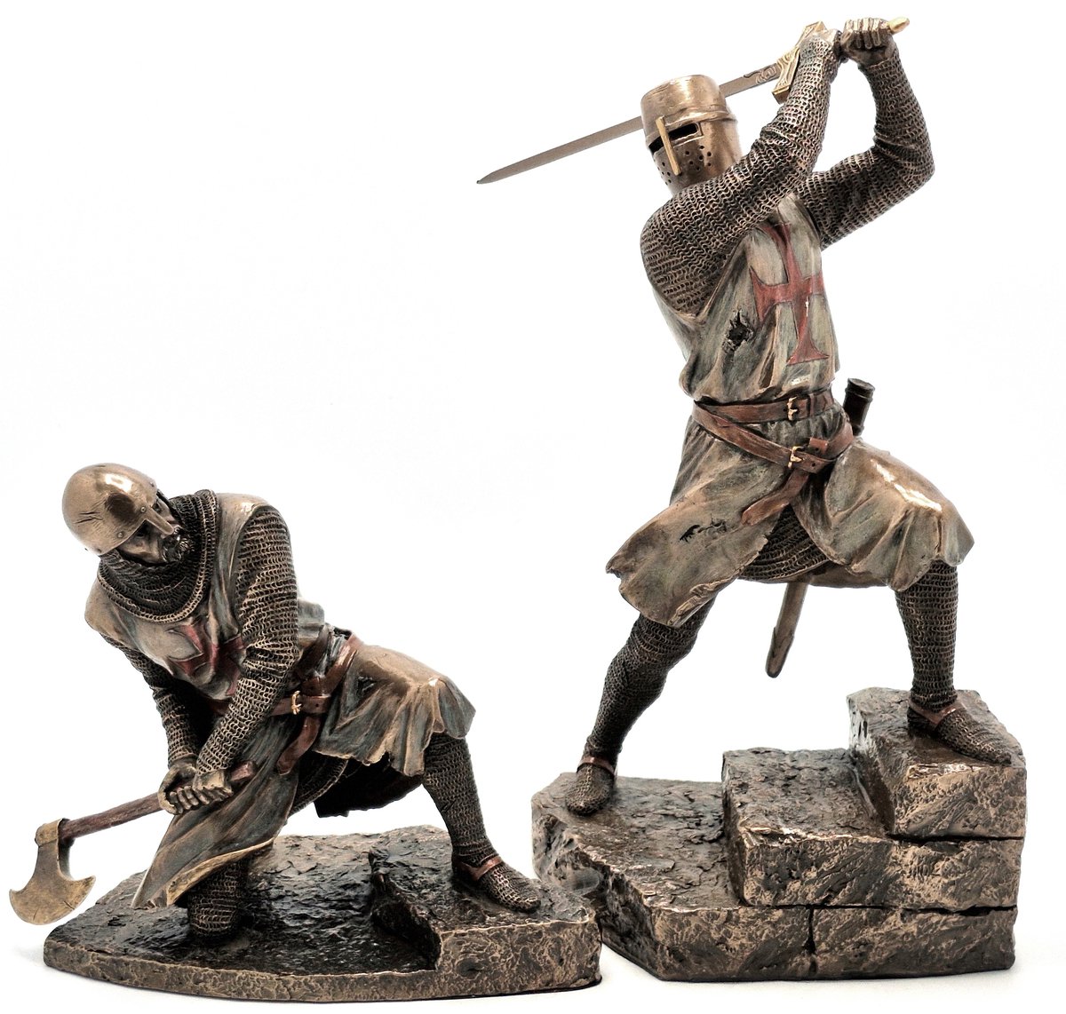 Veronese Design beeld/figuur - Tempeliers Kruisvaarders Gevecht - Hoogte 29,2cm