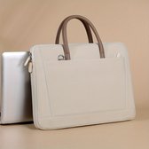 Multifunctionele laptoptas | Stijlvolle kantoor- en forenzentas met ritssluiting en verstelbare schouderriem voor laptops van 15-16,1 inch (beige)