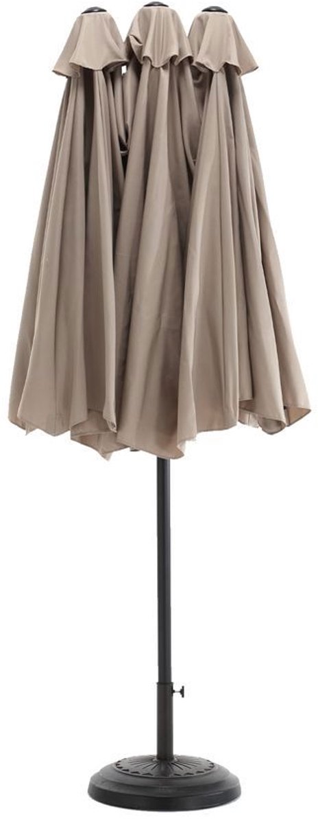 BLACKCOLORS Dubbelzijdige rechthoekige parasol van 14,8 voet met slinger (kaki) (zonder voet)