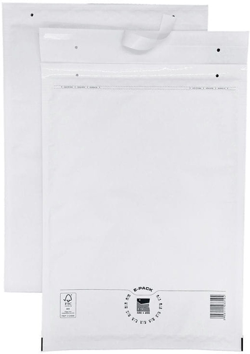 Heykapak - Witte Bubbel Envelop I19 - 320x455mm - Set van 10