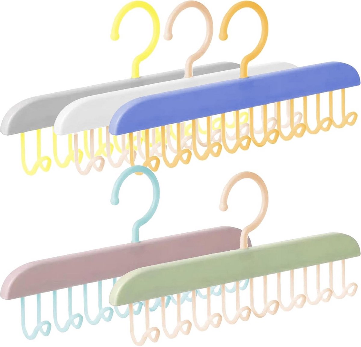 Ruimtebesparende Hangers - Kleding Organizer - Kast Opbergen - Compact Ontwerp - 5 Stuks