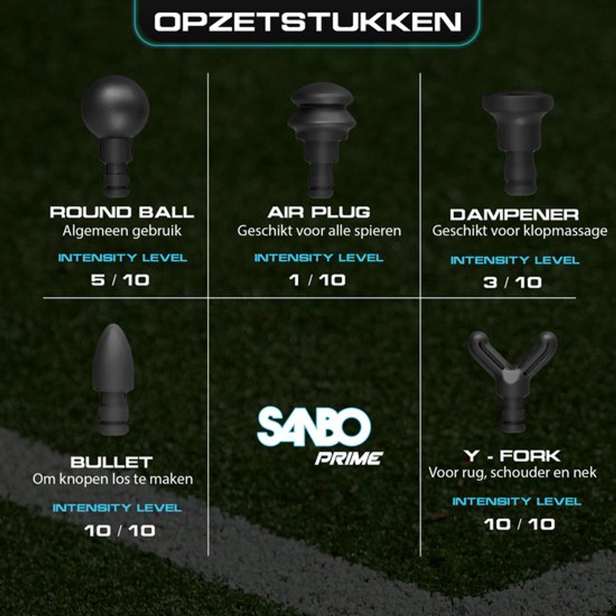 Sanbo Professioneel Massage Gun met 5 Opzetstukken en Koffer - afbeelding 2