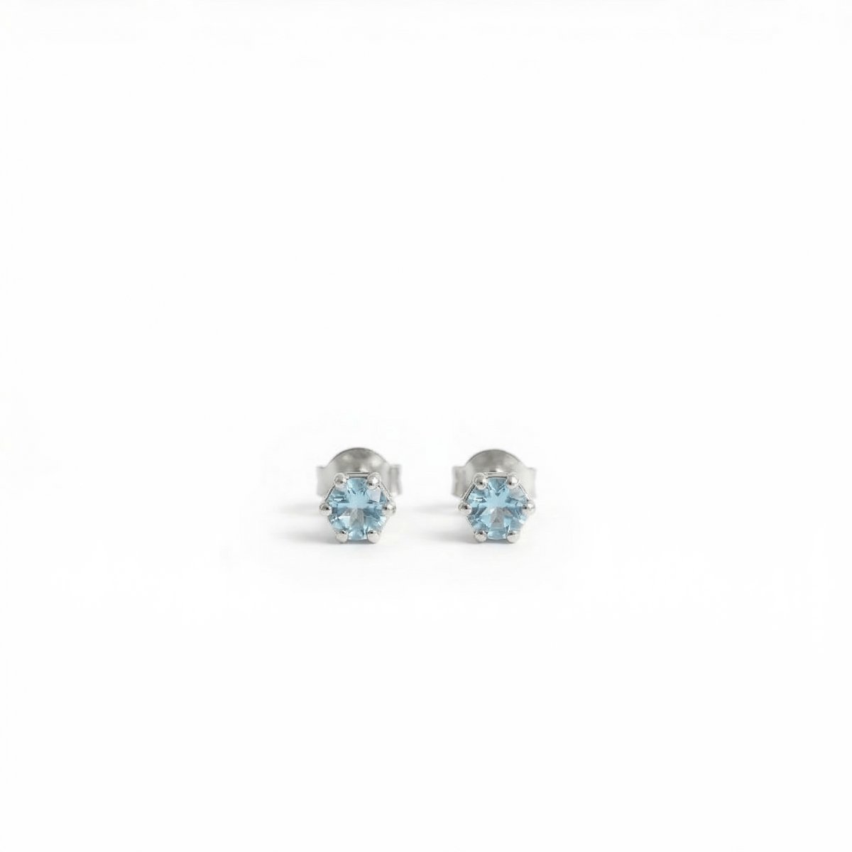 Oorknopjes Geboortesteen Maart Aquamarijn Zilver | cadeau dames