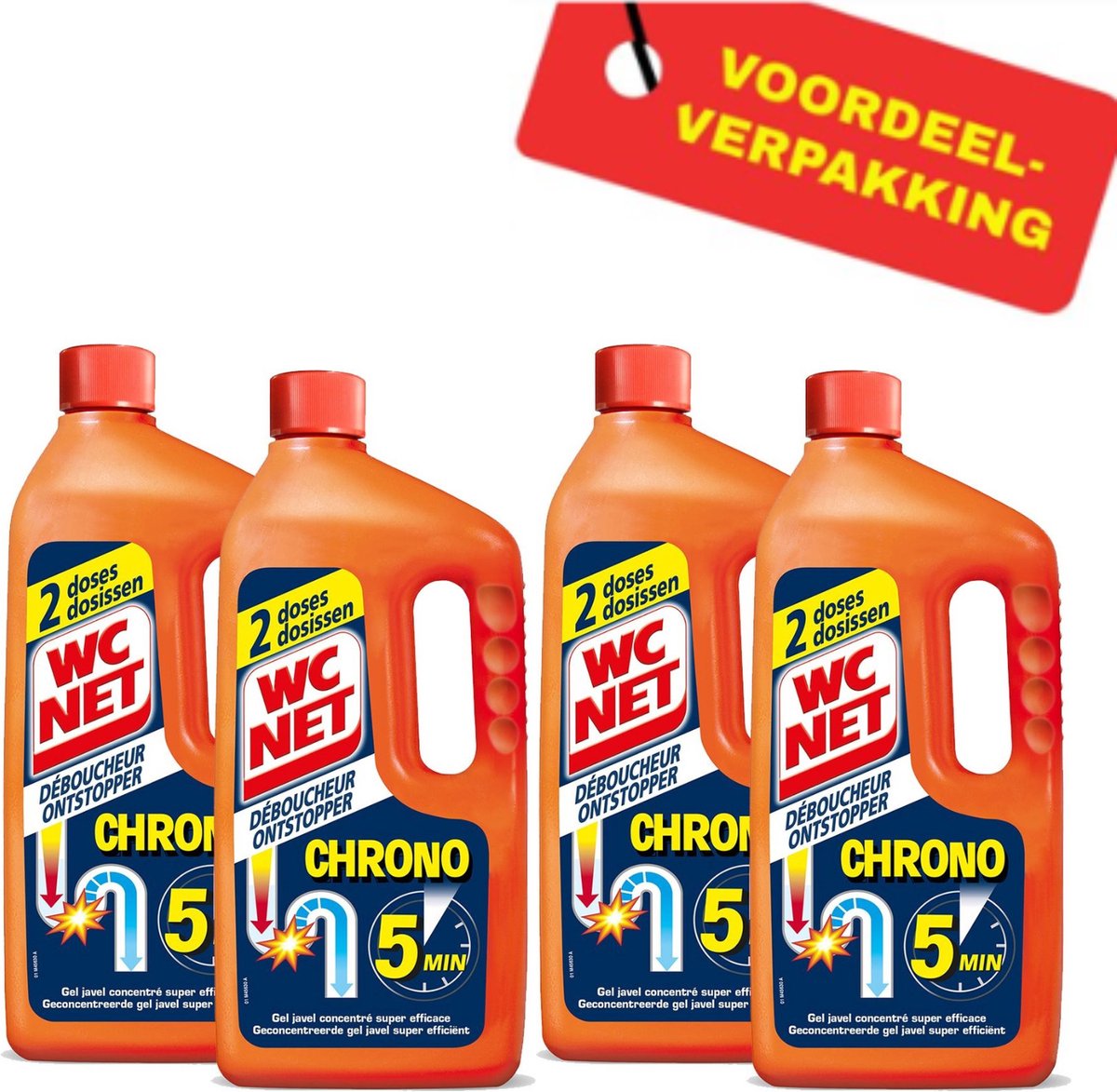 WC-Net - Ontstopper Chrono 5 Minuten - 4 x 1 Liter
