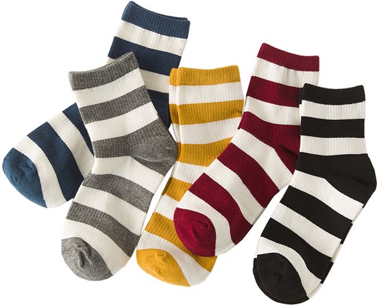 Dames Fashion Sokken - Maat 35-39 - 5 Paar - Kleurrijke sokken - Dames sokken - Casual katoenen sokken - Tieners - Volwassenen - Warme sokken - Bedsokken - Huissokken - Leuk Sokken