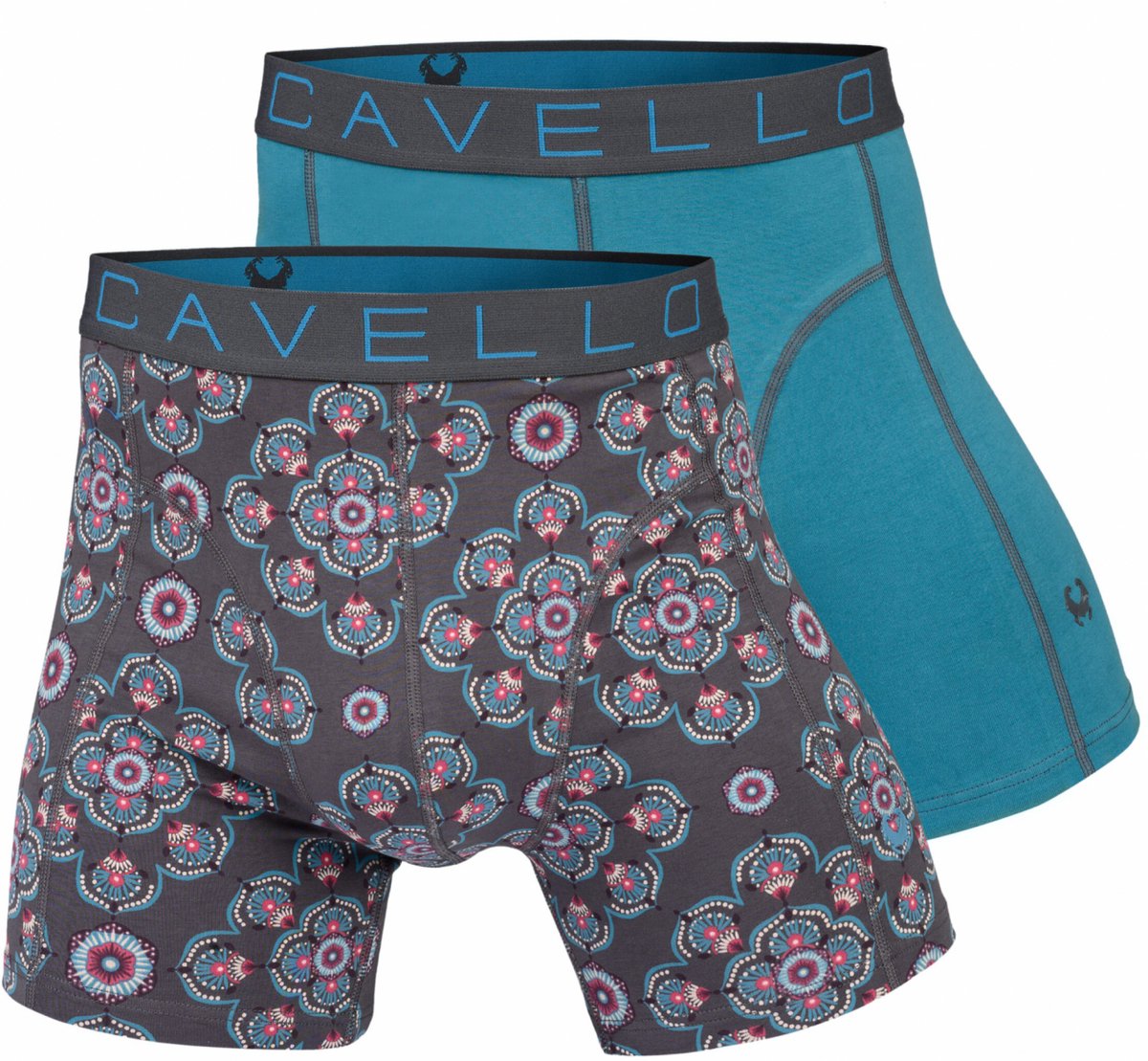 Cavello heren 2P boxers flower print blauw & grijs - maat XXL -