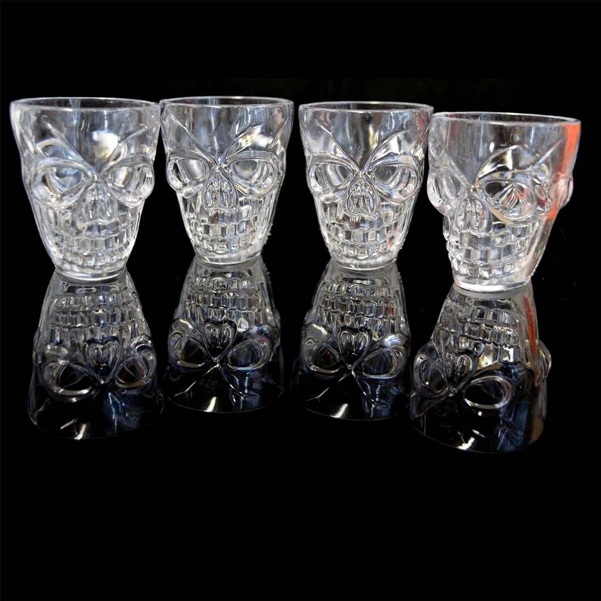 Shot Glazen - Feest Glaasjes - Halloween Feest - Schedel Ontwerp - 4 Stuks - Transparant