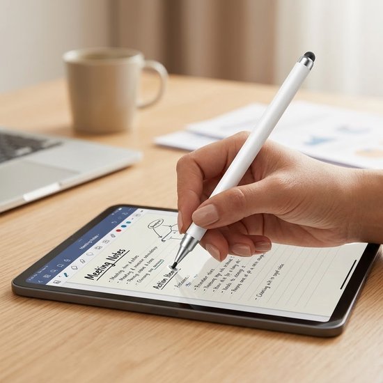 Wit zwart roségoud touchscreen pen stylus pen set 3 stuks dames heren met dubbele punt en rubber tip voor smartphone en tablet — afbeelding 4