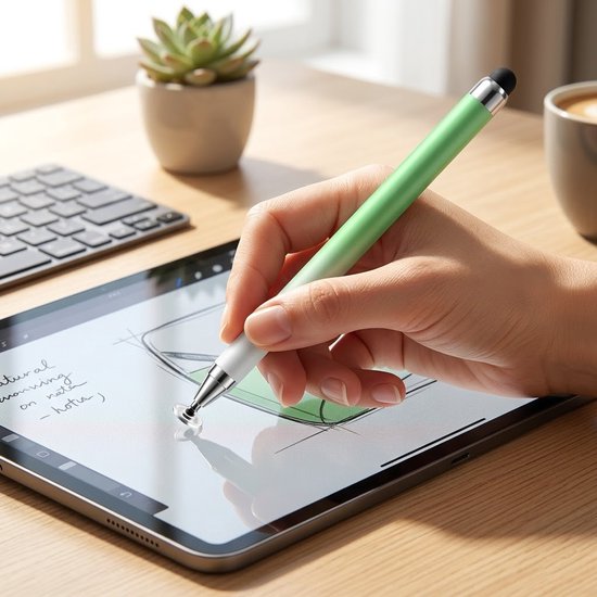 Roze groen geel touchscreen pen stylus pen set 3 stuks dames heren met gradiënt kleur en rubber tip voor smartphone en tablet — afbeelding 2